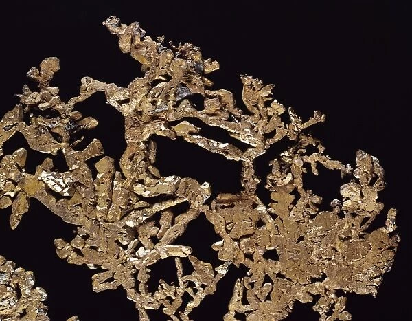 Copper is an elemental metal. Seen here is a dendritic or branching native copper specimen