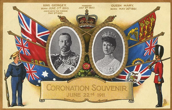 Coronation Souvenir - King George V (1865-1936) and Queen Mary (1867-1953) - June 22, 1911. Date: 1911