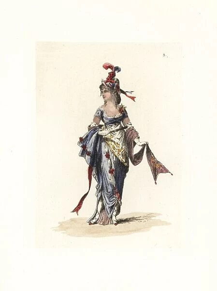 Costume of Illyrine, a young merveilleuse and debutante