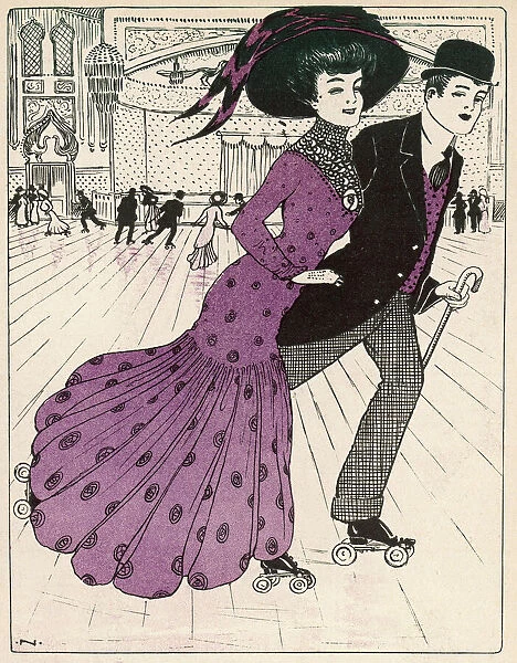 Couple Roller-Skating