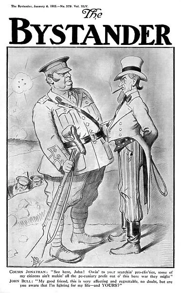 Front cover of The Bystander, 1915: US war profiteering