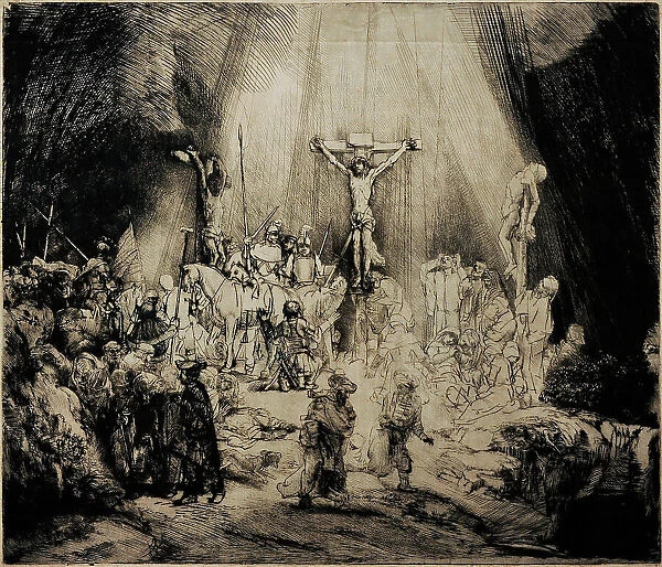 The Three Crosses, 1653, by Rembrandt (1606-1669)