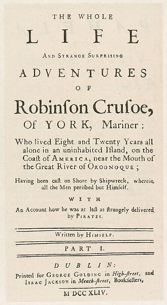 Crusoe Title Page 1719