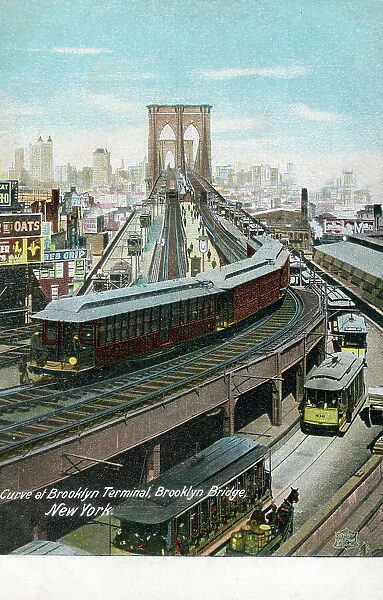 Curve at Brooklyn Terminal, Brooklyn Bridge, New York, USA