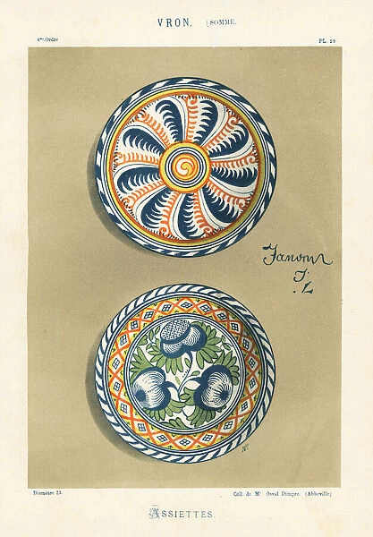 Decorative plates from Vron, Somme, France