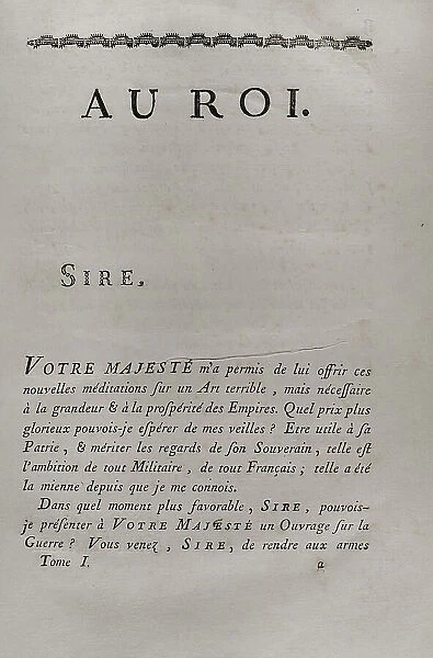 Dedication page to the King. Commentaires de Cesar