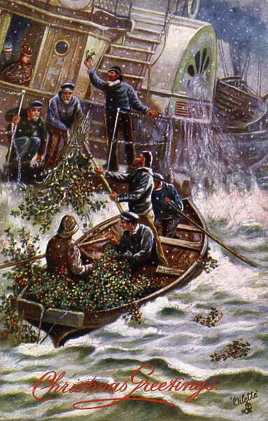 Delivering Christmas Holly to a Steamship