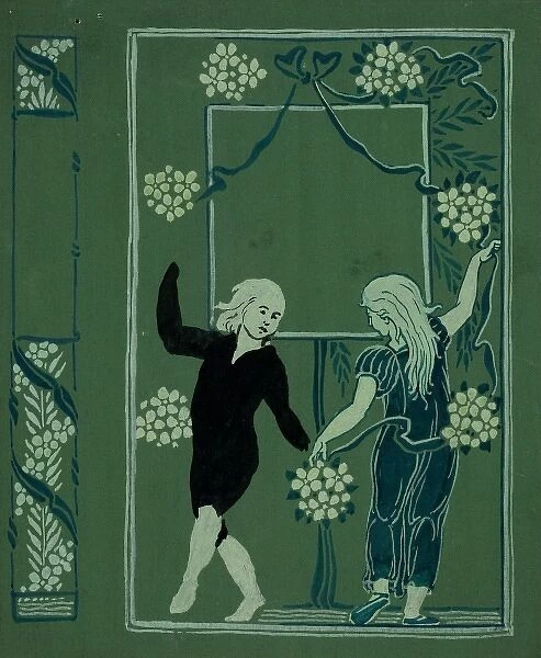 Design for book cover, girl and boy dancing