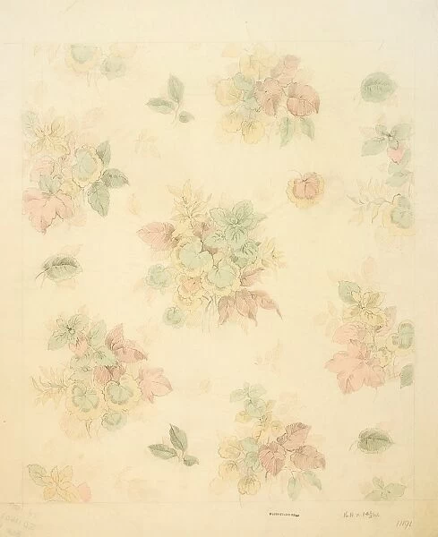 Design for chintz with leaves