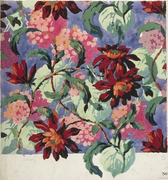 Design for Printed Textile with flowers