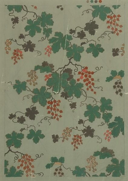 Design for Wallpaper with leaves and berries
