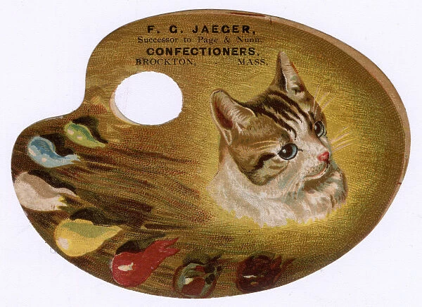 Die-cut Trade Card for F G Jaeger Confectioners