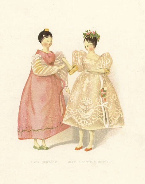 Dolls of courtier Lady Newport and ballerina Leontine