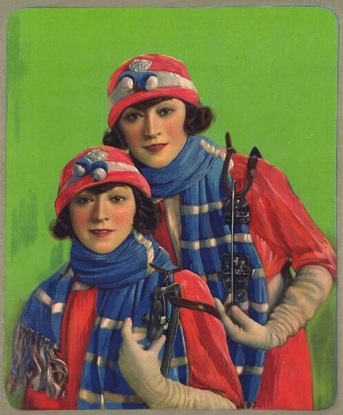 The Dolly Sisters in ski-gear