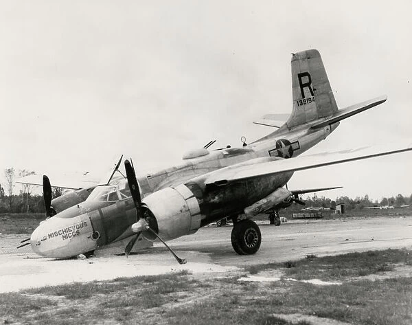 Douglas A-26 Invader bomber crash landed 9145