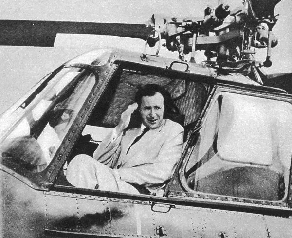 Duncan Sandys(1908-1987) in helicopter
