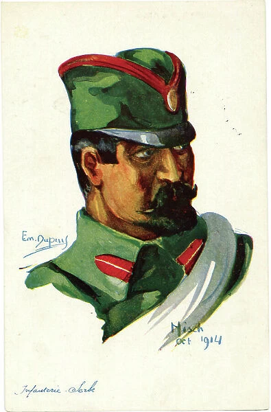 A Dupuis head and shoulders of a Serbian soldier