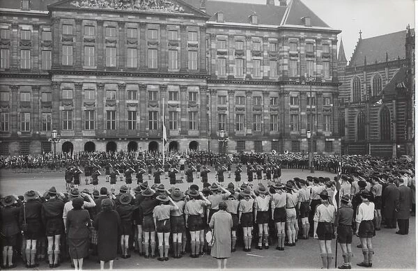 Dutch scouts on St Georges Day, Amsterdam, Netherlands