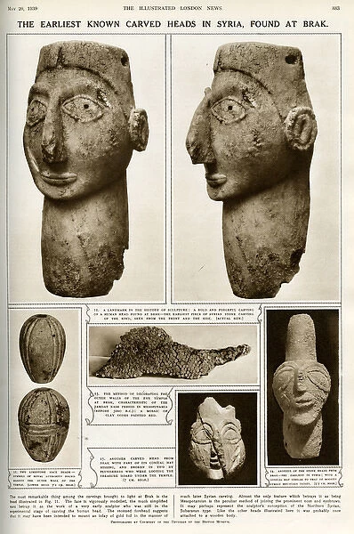 Earliest known carved heads in Syria, at Tell Brak
