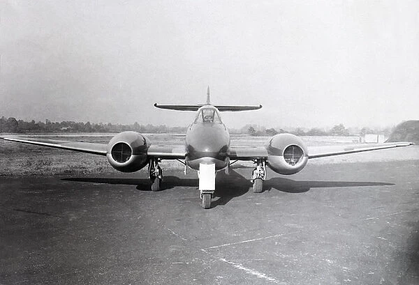 A very early Gloster Meteor with long-span wings and gun ports removed