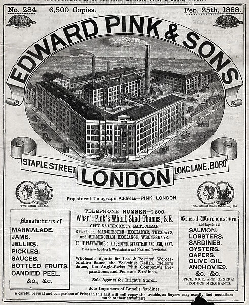 Edward Pink & Sons, Wholesalers and Manufacturers