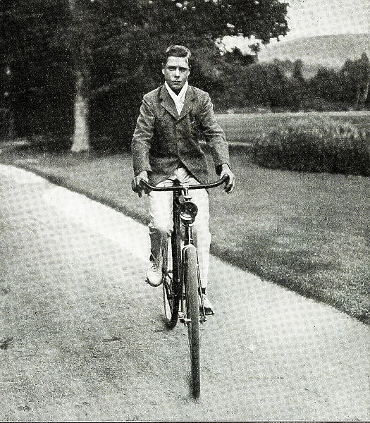 Edward, Prince of Wales, taking an early morning cycle