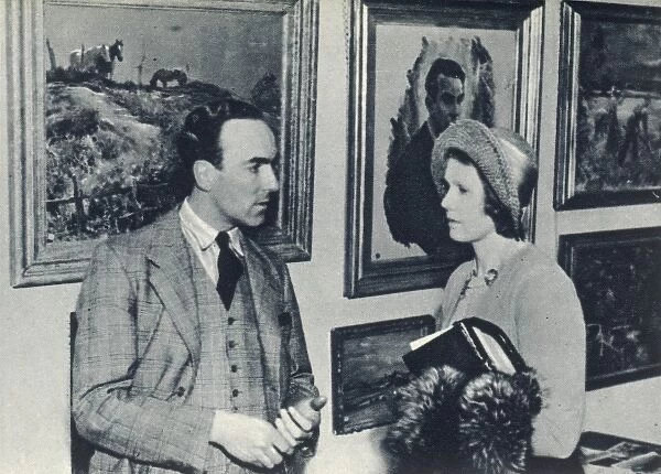 Edward Seago(1910 - 1974) and Lady Melchett at his exhibitio