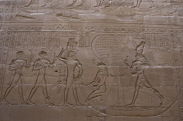 Egypt. Edfu. Temple of Horus. Horus in battle with god Seth