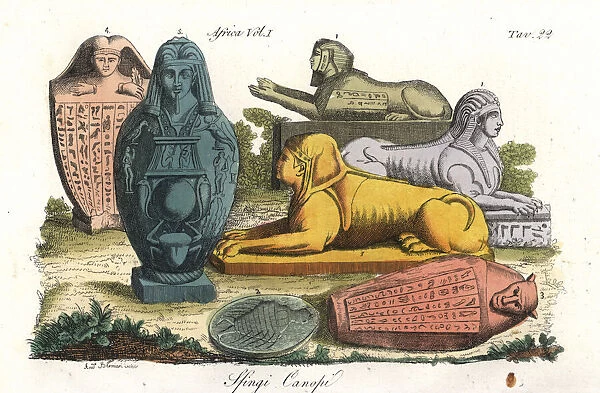 Egyptian gods: the Sphinx and Canopus
