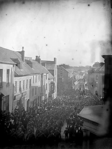 Election crowds in High Street, Haverfordwest, South Wales
