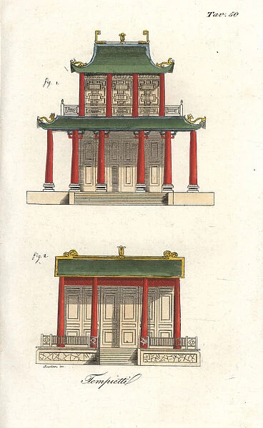 Front elevation of Chinese temples
