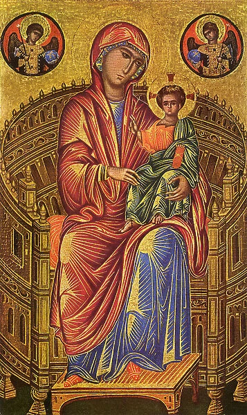 Enthroned Madonna and Child - Byzantine School