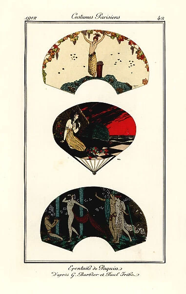 Fans designed by Jeanne Paquin, 1912
