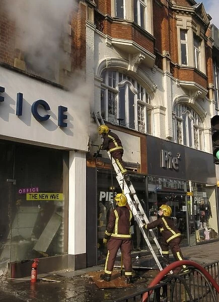 Firefighters at scene of fire in Ealing