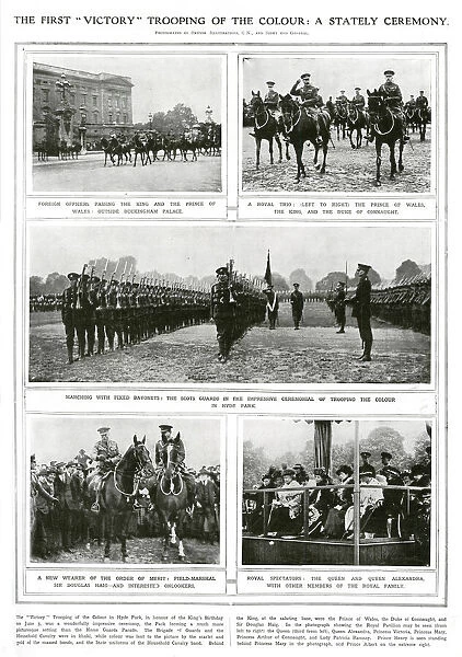 The first victory trooping of the colour, 1919