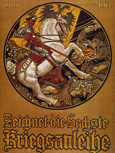 First World War. German poster inviting people to join the w