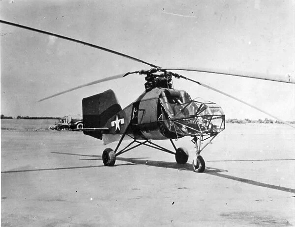 A Flettner FL282 Kolibri helicopter in US markings