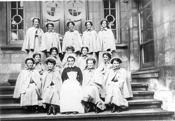 Formal group of nurses in outdoor dress