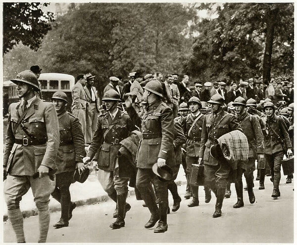 French reservists marching through Paris, September 1939