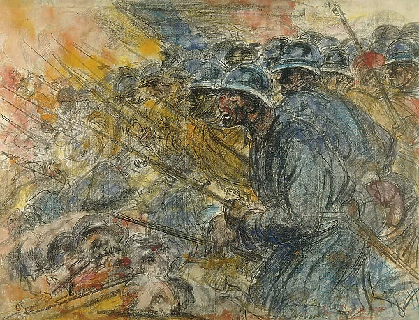 French soldiers, Battle of Verdun, France, WW1