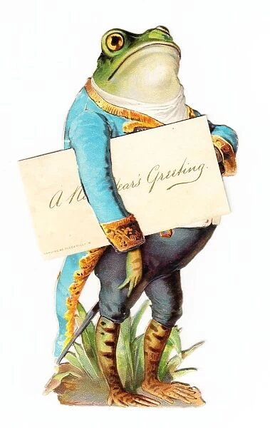 Frog footman on a New Year card