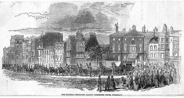 Funeral procession of Sir Robert Peel leaves Cambridge House