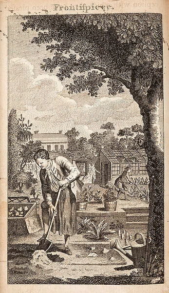 Gardeners at work in walled garden