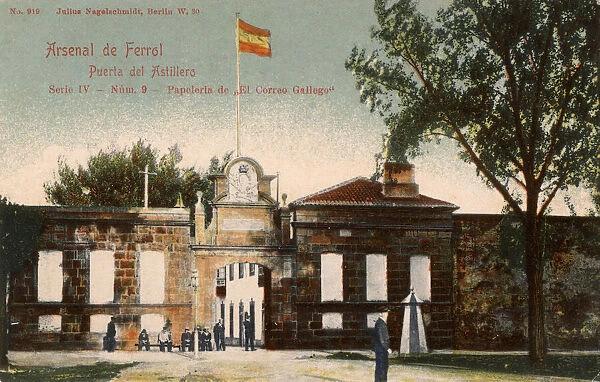 Gate to the shipyard, Arsenal, Ferrol, Galicia, Spain