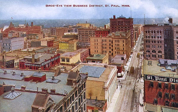 General view of business district, St Paul, Minnesota, USA
