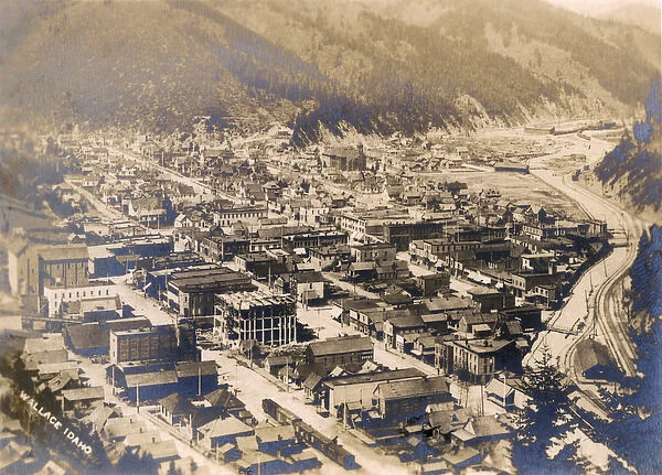 General view of Wallace, Idaho, USA