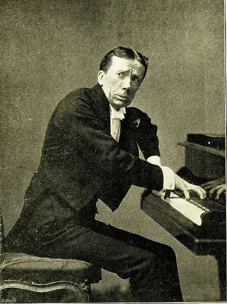 George Grossmith, comedian, playing piano (2 of 4) Date: 1890s