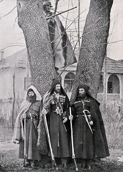 Georgian Soldiers in Traditional Attire