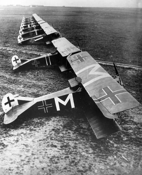 German Fokker D VII fighter planes, WW1
