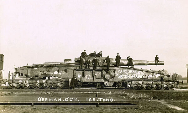 German Railway gun captured at the Battle of Amiens - WW1